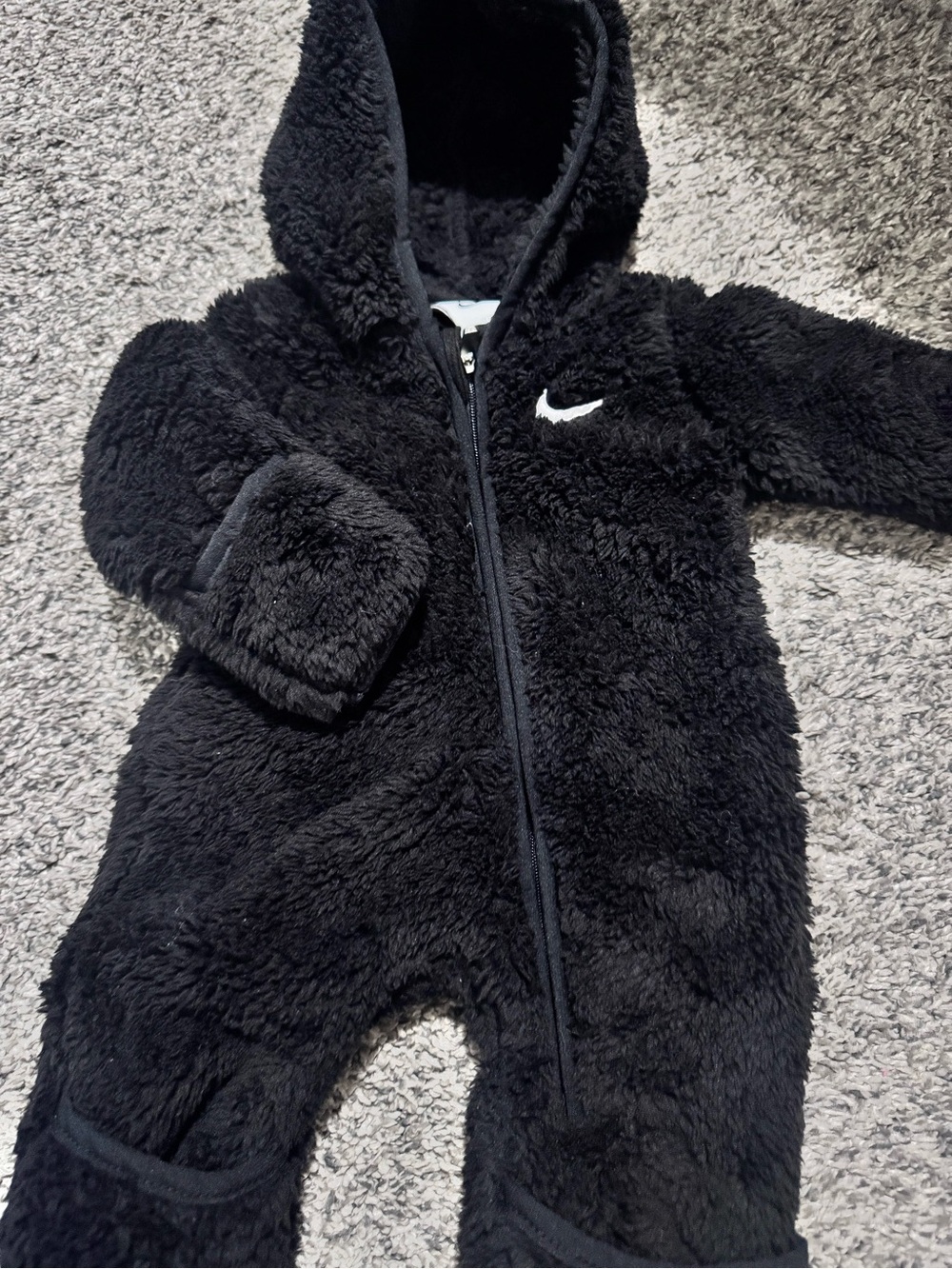 Nike Black Sherpa Hooded Kids One-Piece